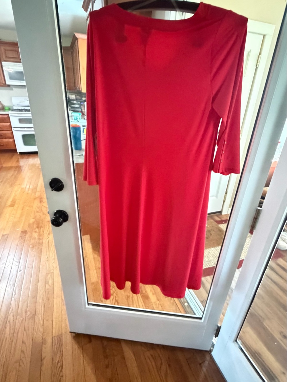 NWT Chico's Bright Red V-Neck Midi Dress Size 2 Which Is Large/12 - Picture 5 of 13